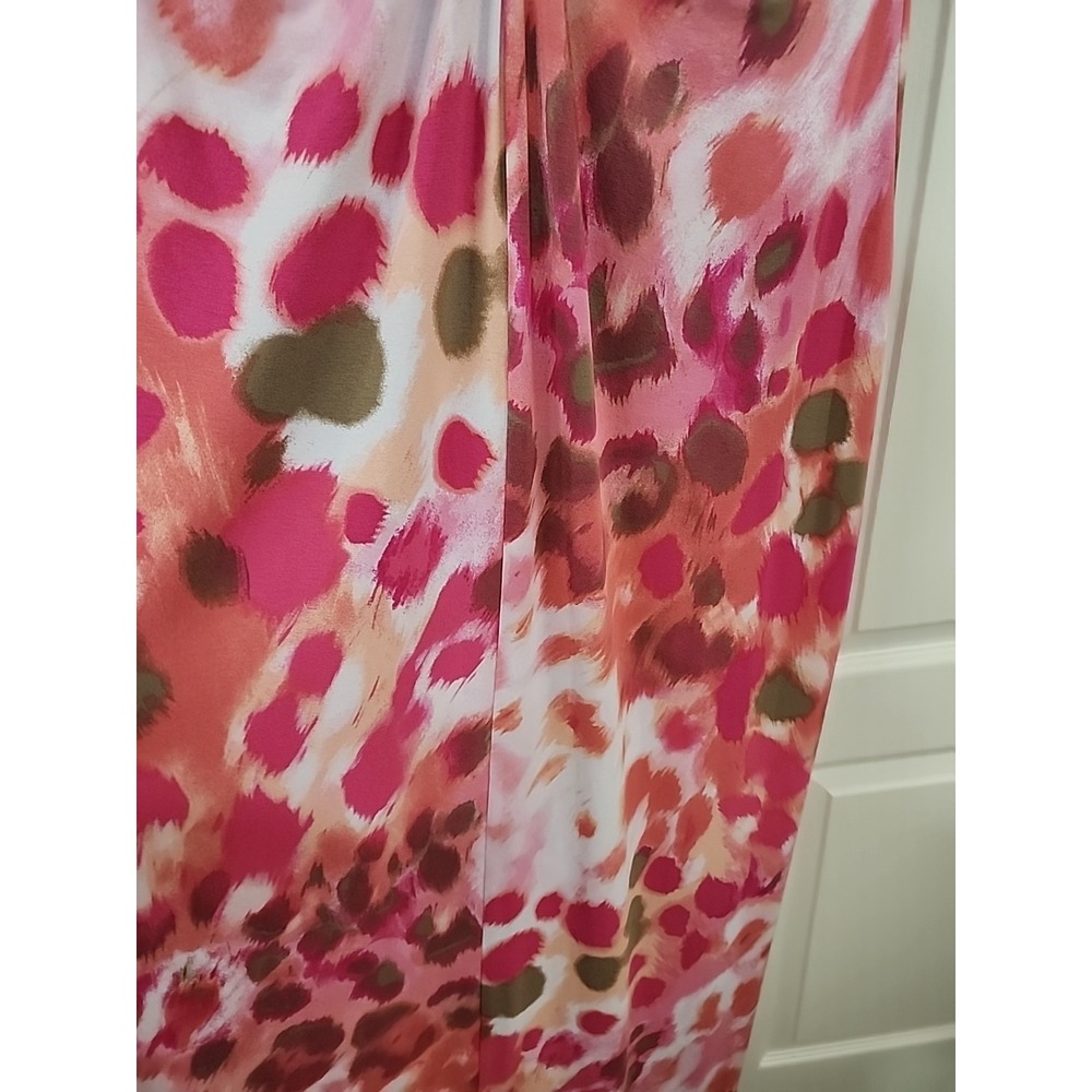 Tommy Bahama Pink Watercolor Leopard Beaded Halter Maxi Dress XL Sleeveless - Picture 10 of 14